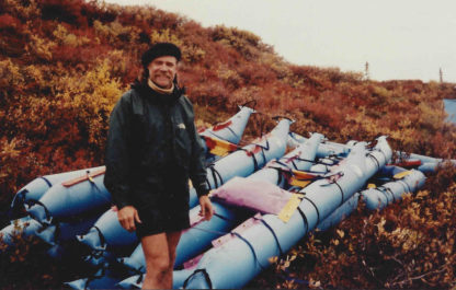 Steve Weller in Alaska with Pack Cat- early 90's