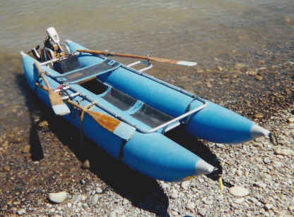 Cutthroat 2 Inflatable Boat with trolling motor in use
