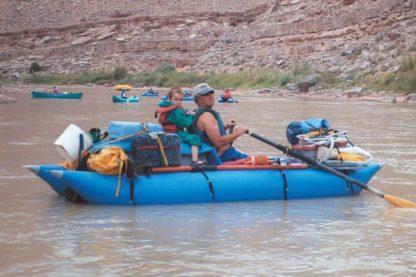 Super Cuththroat 2 with loads of gear and special cargo- low water San Juan River, Utah