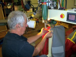 using a rotary welder to tape a seam