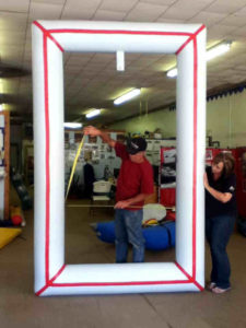 double wide door seal- a rectangular inflatable with 12 inch diameter tubes
