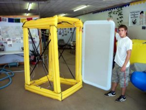 Inflatable refridgerator skeleton weighs less than 20 lbs
